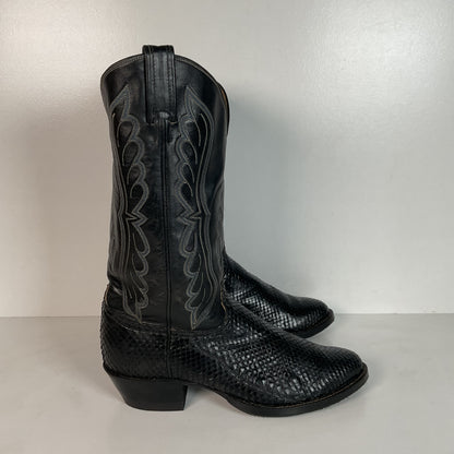 Vintage Tony Lama Anaconda Cowboy Boots | Snakeskin | Gold Label | Exotic | 9 D