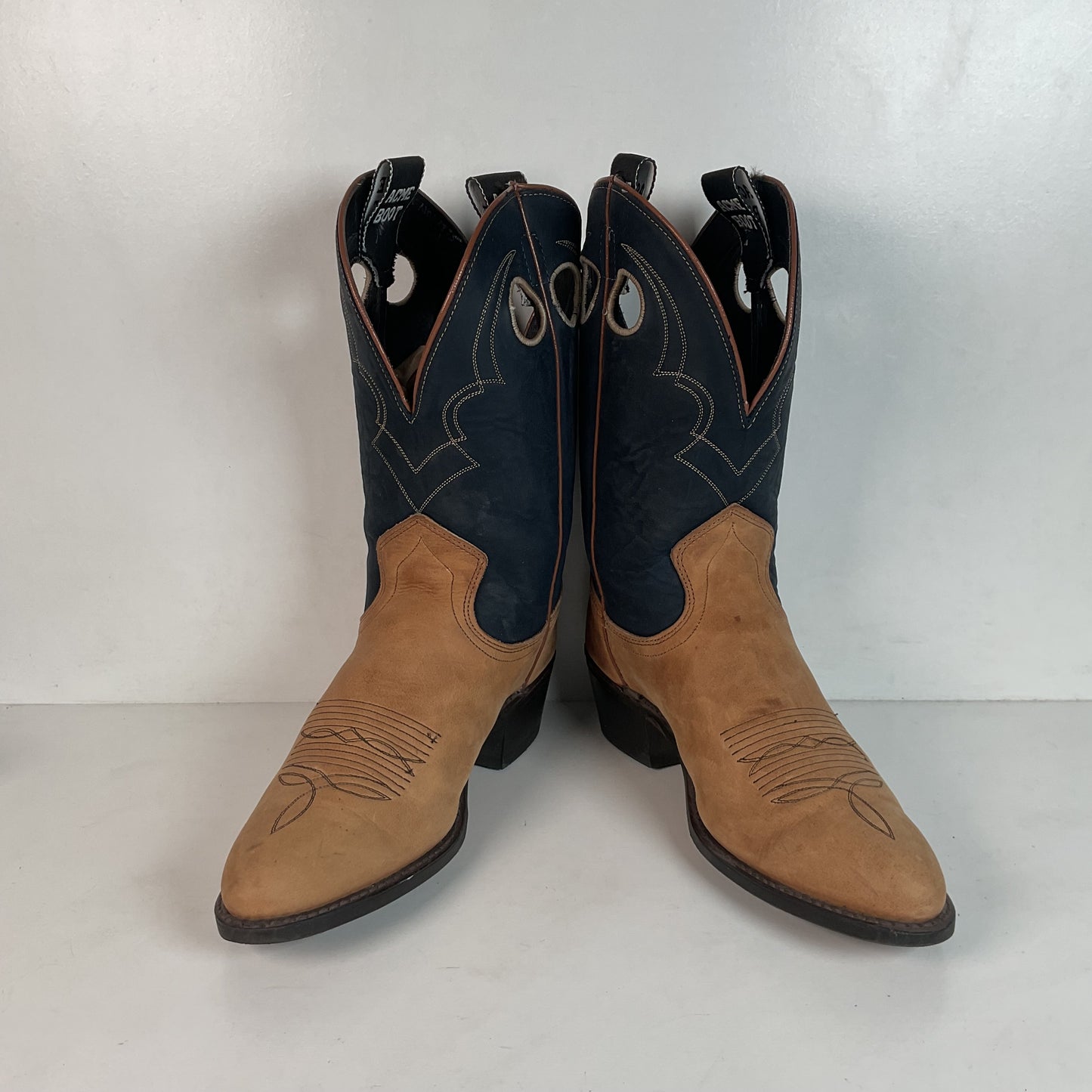 Vintage Acme Shorty Buckaroo Cowboy Boots 9 D Punchy Cloth Pullo