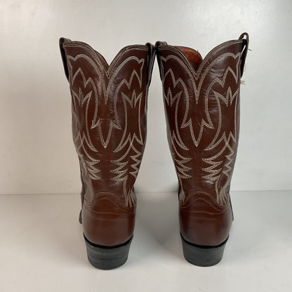 Vintage 1960s Cowtown Cowboy Boots 12 D Chocolate Brown
