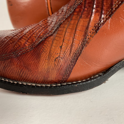Vintage Tony Lama Teju Lizard Cowboy Boots | Gold Label | Men’s 7 B | Women’s 8
