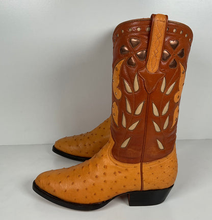 Cuadra Butterfly Cowgirl Boots | Tooled Ostrich Inlays | Exotic | Women’s 7
