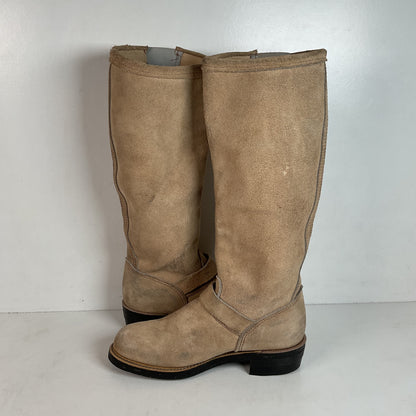 Vintage Georgia Tall Suede Harness Boots 9 M USA Made Soft Toe