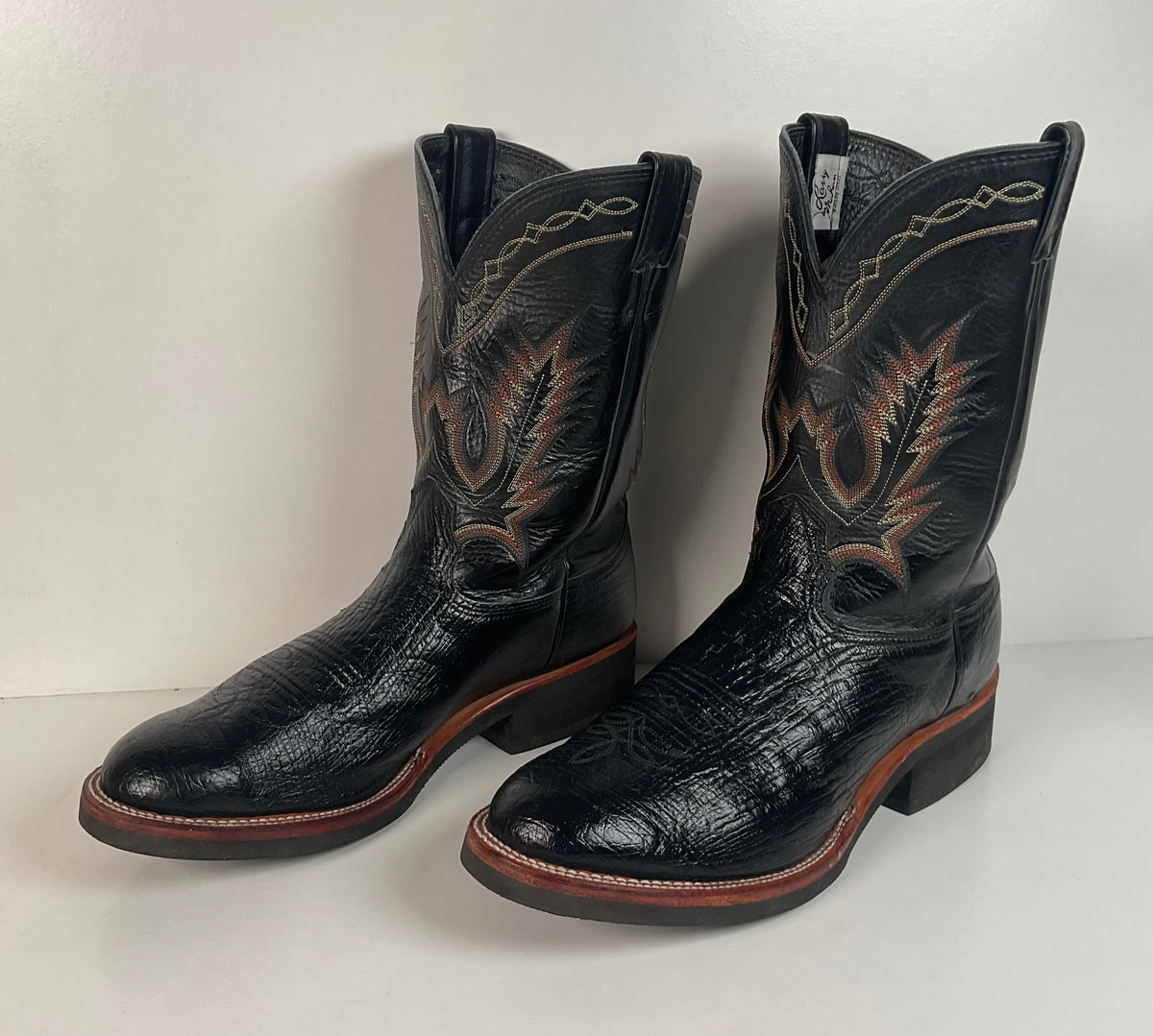 Larry Mahan Smooth Ostrich Roper Boots | Exotic | Crepe Sole | Men’s 13 D