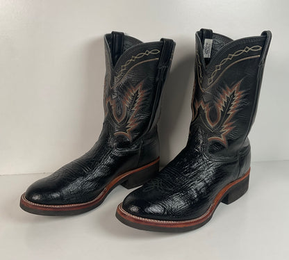 Larry Mahan Smooth Ostrich Roper Boots | Exotic | Crepe Sole | Men’s 13 D