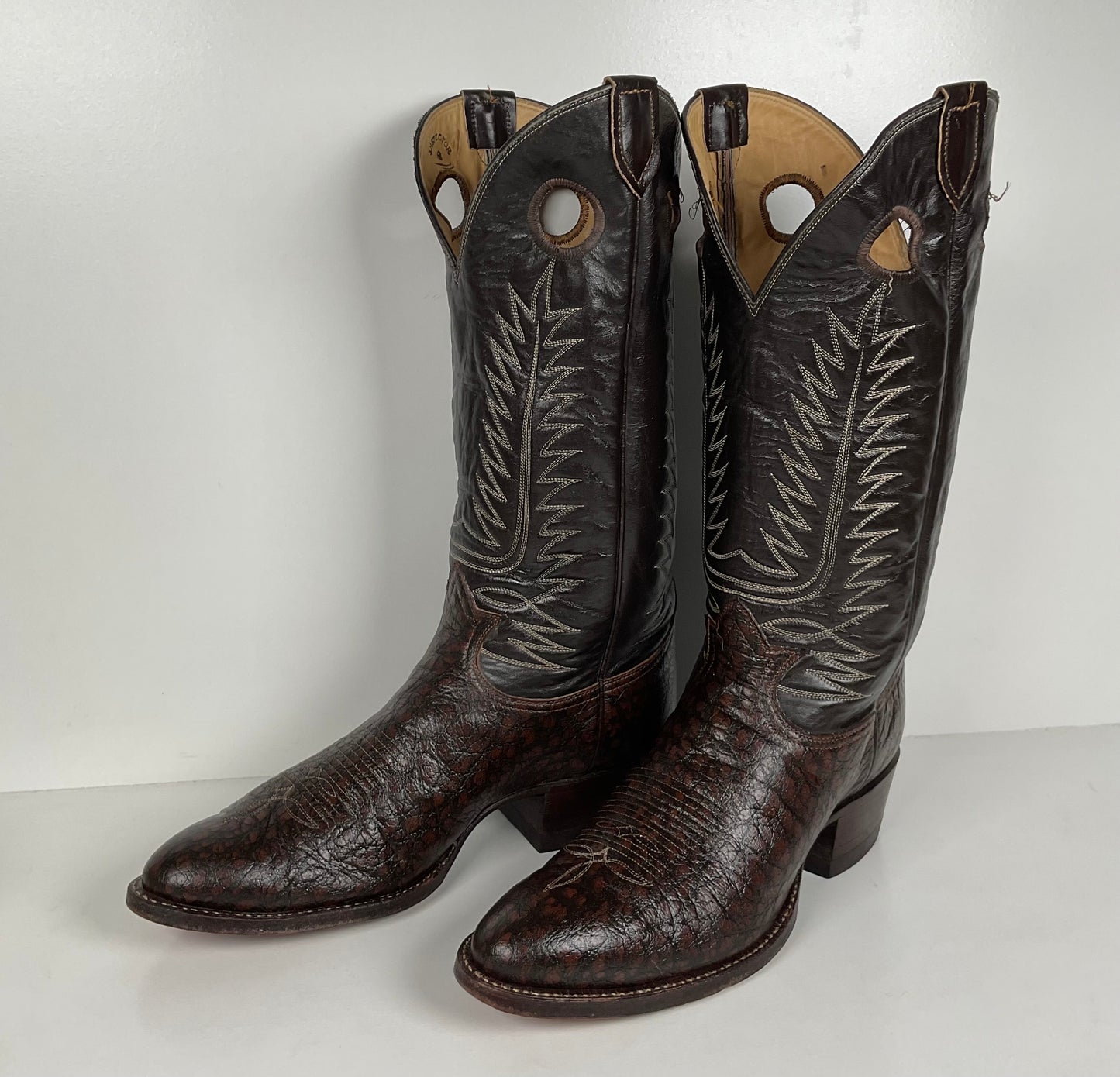 Vintage Tony Lama Caribou Buckaroo Boots | Exotic | Gold Label | Men’s 10 D