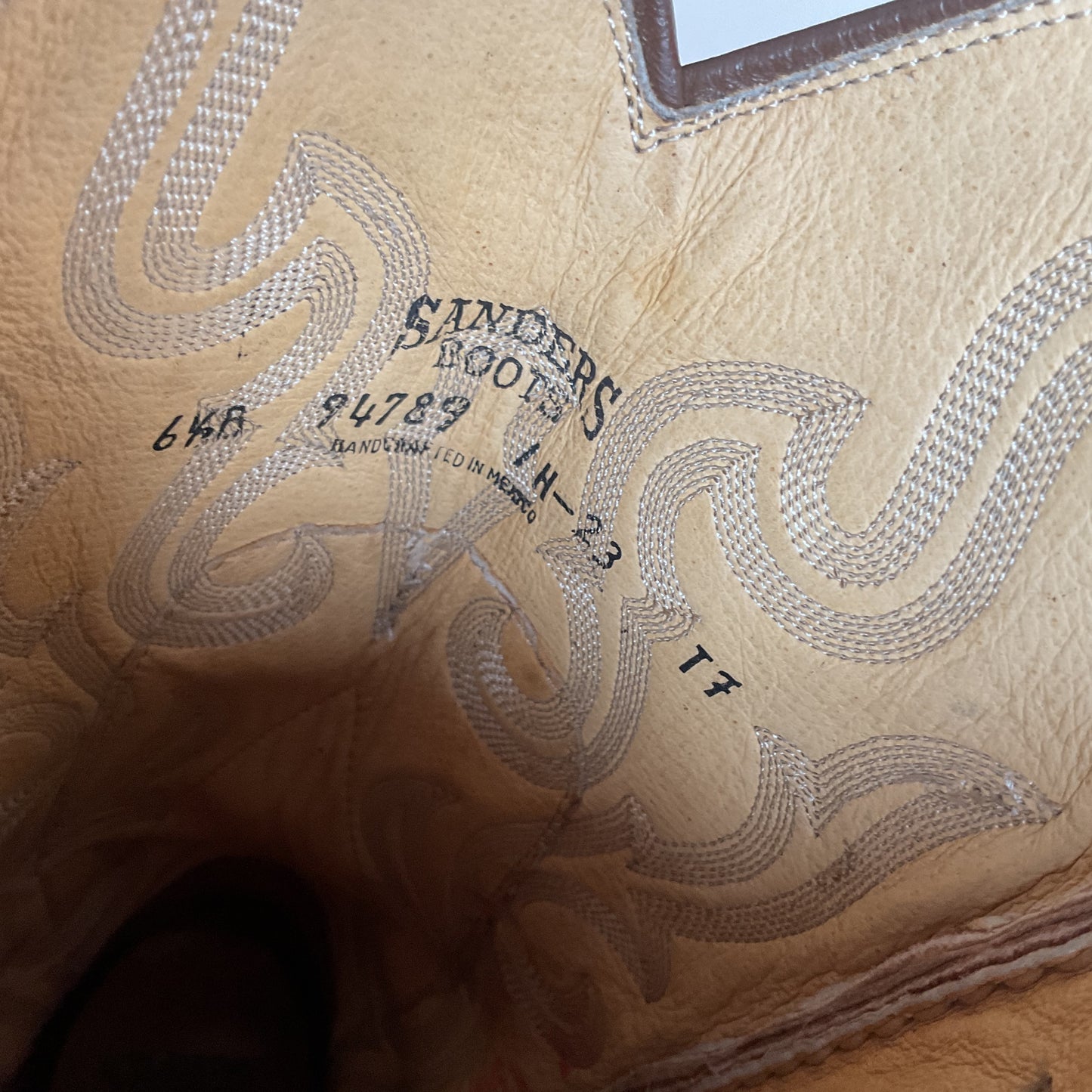 Vintage Sanders Cowgirl Boots 6.5 B Snip Toe Hand Crafted