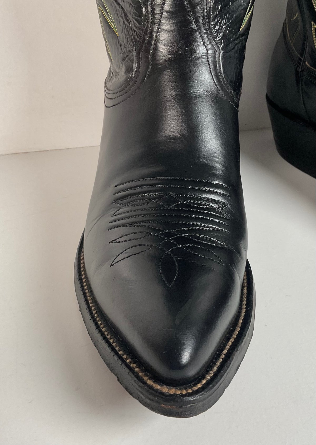 Vintage Nocona Cowboy Boots | 1970s | Black Calf | Men’s 7.5 D