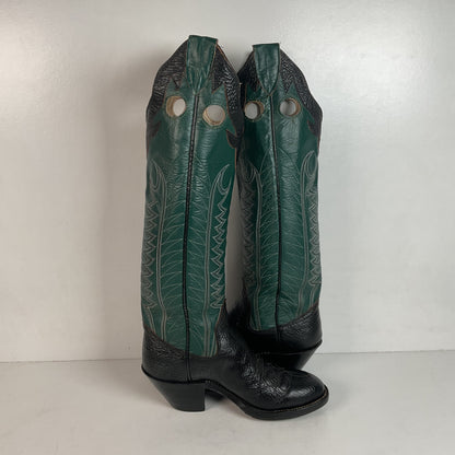 Vintage Sanders Shark Skin Buckaroo Boots Men’s 6.5 | Women’s 8 Exotic Overlay