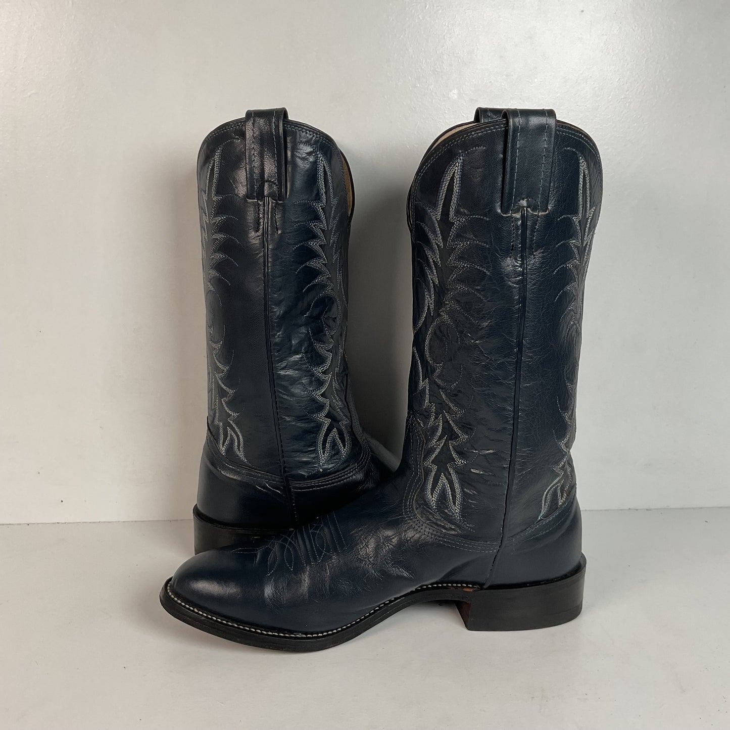Vintage Nocona Navy Blue Cowgirl Boots Men’s 8 Wide | Women’s 9 USA Made