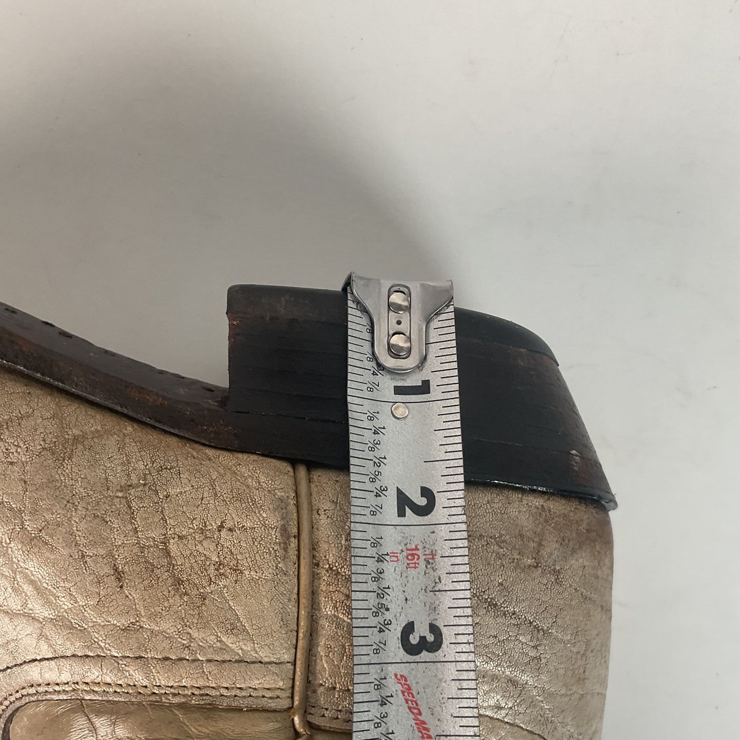 Vintage Justin Exotic Elephant Cowboy Boots 12 AA (Extra Narrow) Distressed
