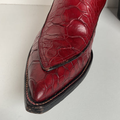 Vintage Cowtown Algonquin Toe Cowboy Boots | Pre-Ban Sea Turtle | Red | Men’s 8 D