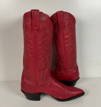Vintage Sanders Cowgirl Boots | Ruby Red | Women’s 6.5 B