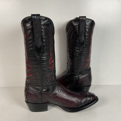 Corral Smooth Ostrich Cowboy Boots | Black Cherry | Men’s 6 EE | Women’s 7