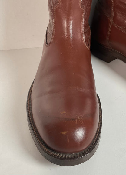 Vintage Jarman Cloth Pull Military Style Boots 11 Narrow 1940s