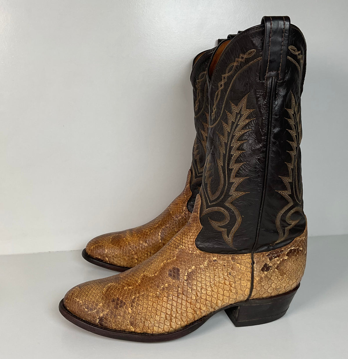 Vintage Tony Lama Boa Snake Cowboy Boots | Exotic | USA Made | Men’s 12 D