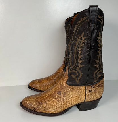 Vintage Tony Lama Boa Snake Cowboy Boots | Exotic | USA Made | Men’s 12 D