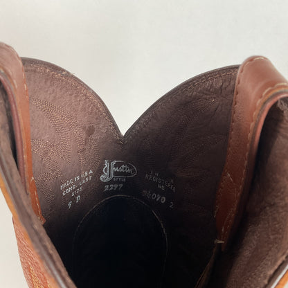 Vintage Justin Cowboy Boots | Deer Skin | USA Made | Men’s 9 D