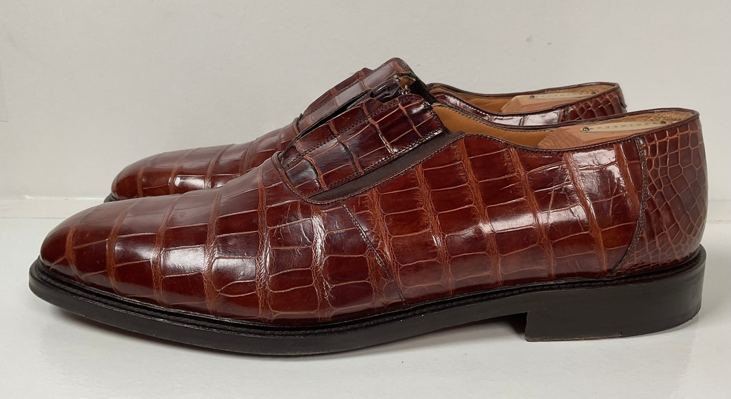 Avventura Exotic Caiman Crocodile Loafers 14 M Zipper