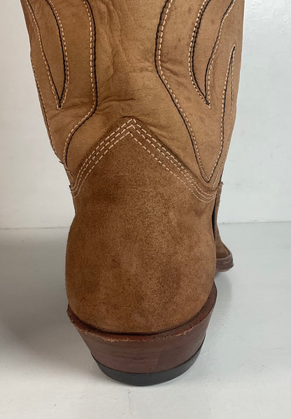 1960s Rodeo Suede Cowboy Boots 11.5 D Rough Out USA Made