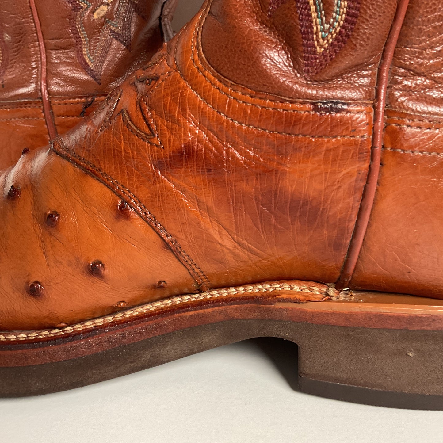 Lucchese 2000 Ostrich Quill Roper Boots | Crepe Sole | Exotic | Women’s 7.5 C