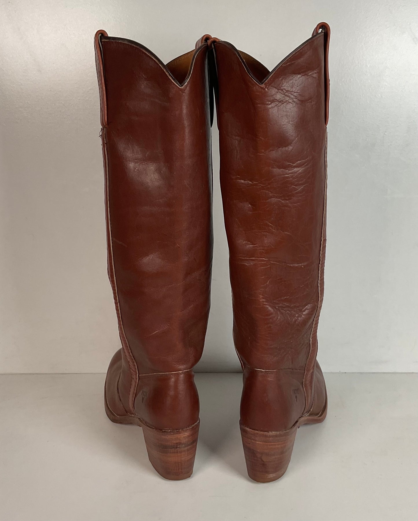 Vintage Frye Sabrina Tall Campus Riding Boots 9 B USA Made Chunky