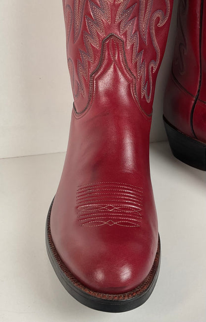 Vintage Lucchese San Antonio Cowboy Boots | Burgundy | Men’s 9 D