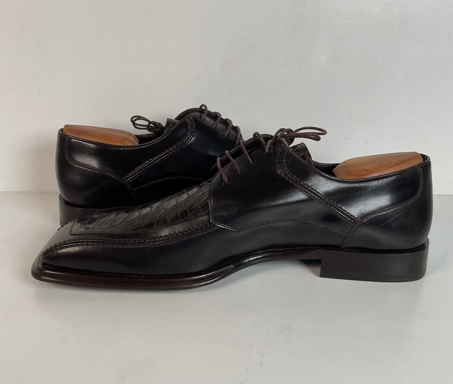 Mezlan Genuine Crocodile Derby Shoes 12 M Exotic