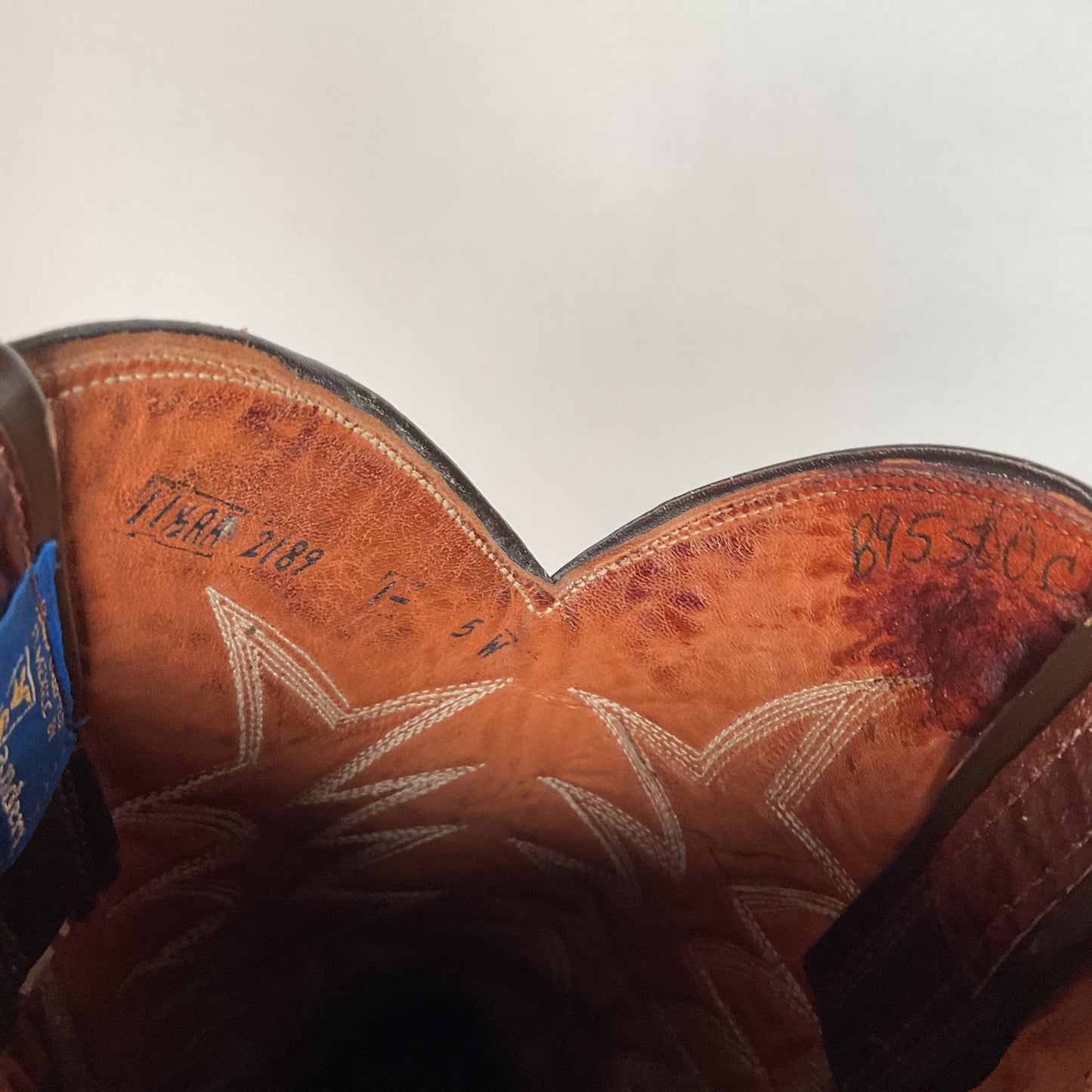 Vintage Sanders Shark Patchwork Cowboy Boots | Exotic | Extra Narrow | 11.5 AA