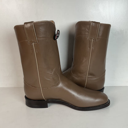 Justin Men’s Taupe Grey Roper Boots 9 D USA Made
