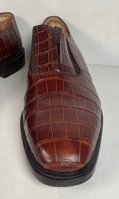 Avventura Exotic Caiman Crocodile Loafers 14 M Zipper