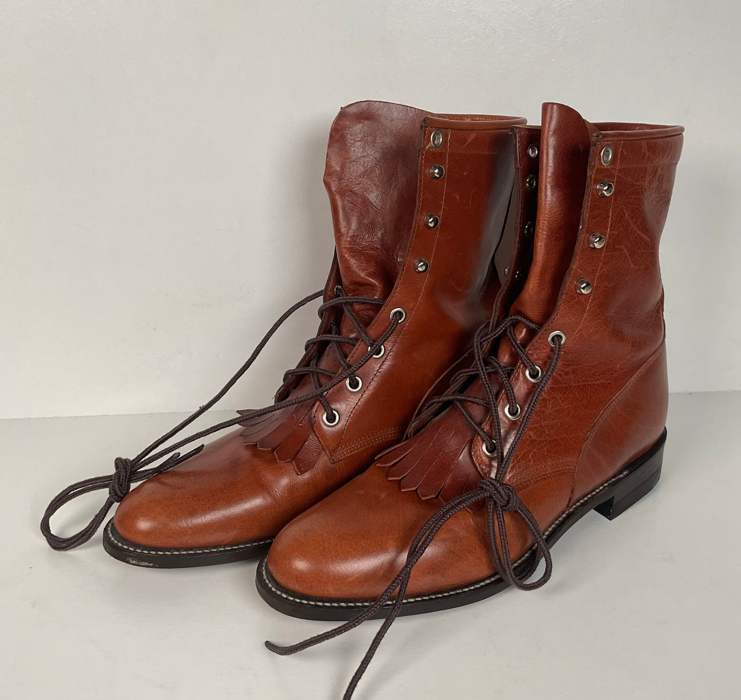 Vintage Justin Kiltie Packer Boots | USA Made | Lacer | Women’s 8.5 B