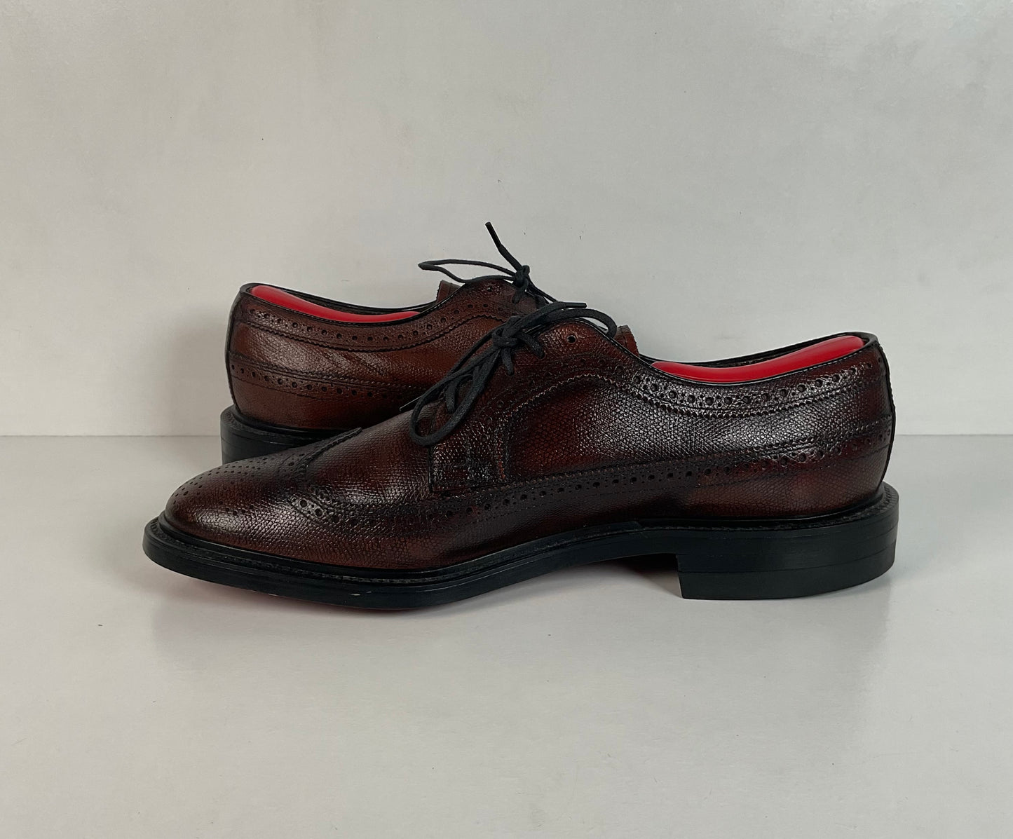 Vintage Stafford Longwing Derby Shoes 9.5 EEE Brogue Gunboat New Old Stock