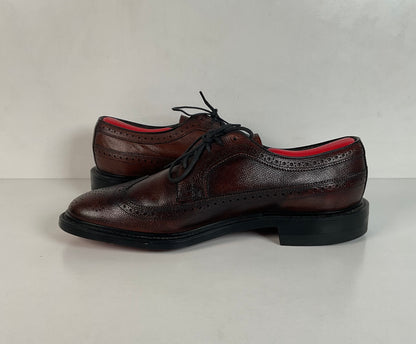 Vintage Stafford Longwing Derby Shoes 9.5 EEE Brogue Gunboat New Old Stock