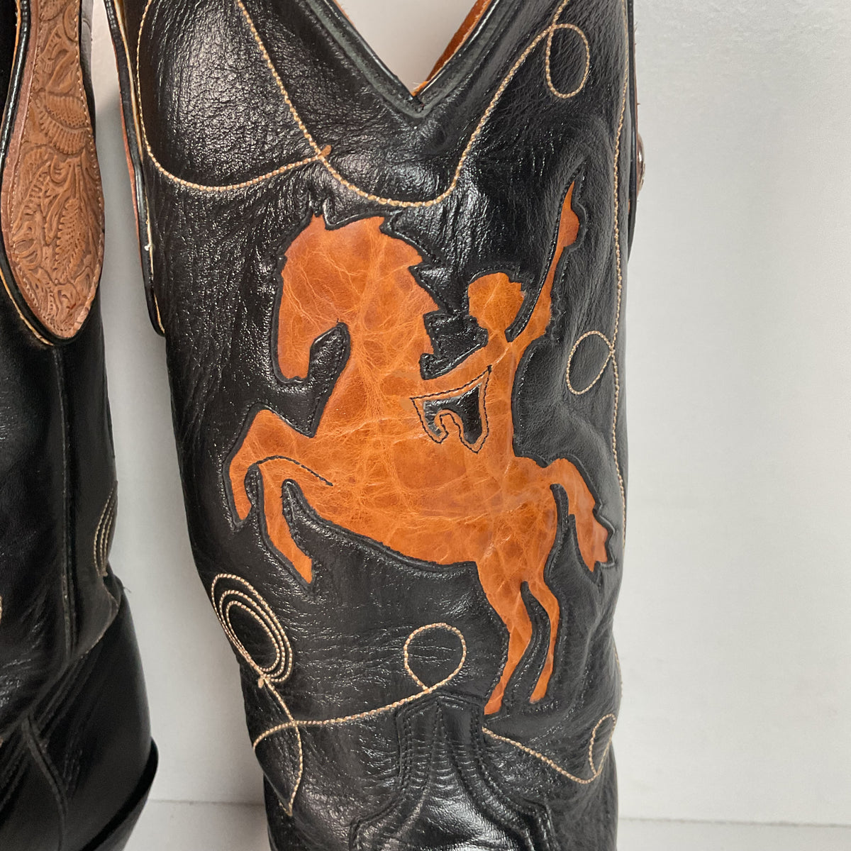 Vintage Ben Miller Cowgirl Boots | Tooled Inlays | Bucking Bronco | Women’s 10 B