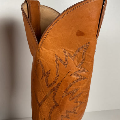 Vintage Justin Calfskin Cowboy Boots | Butterscotch | USA Made | Men’s 10.5 D