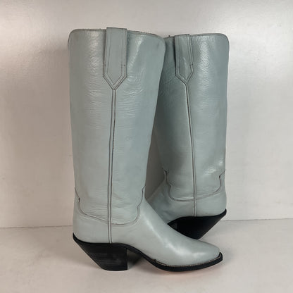 Custom Tall Top Cowboy Boots 11 Wide Shooter Style Off White