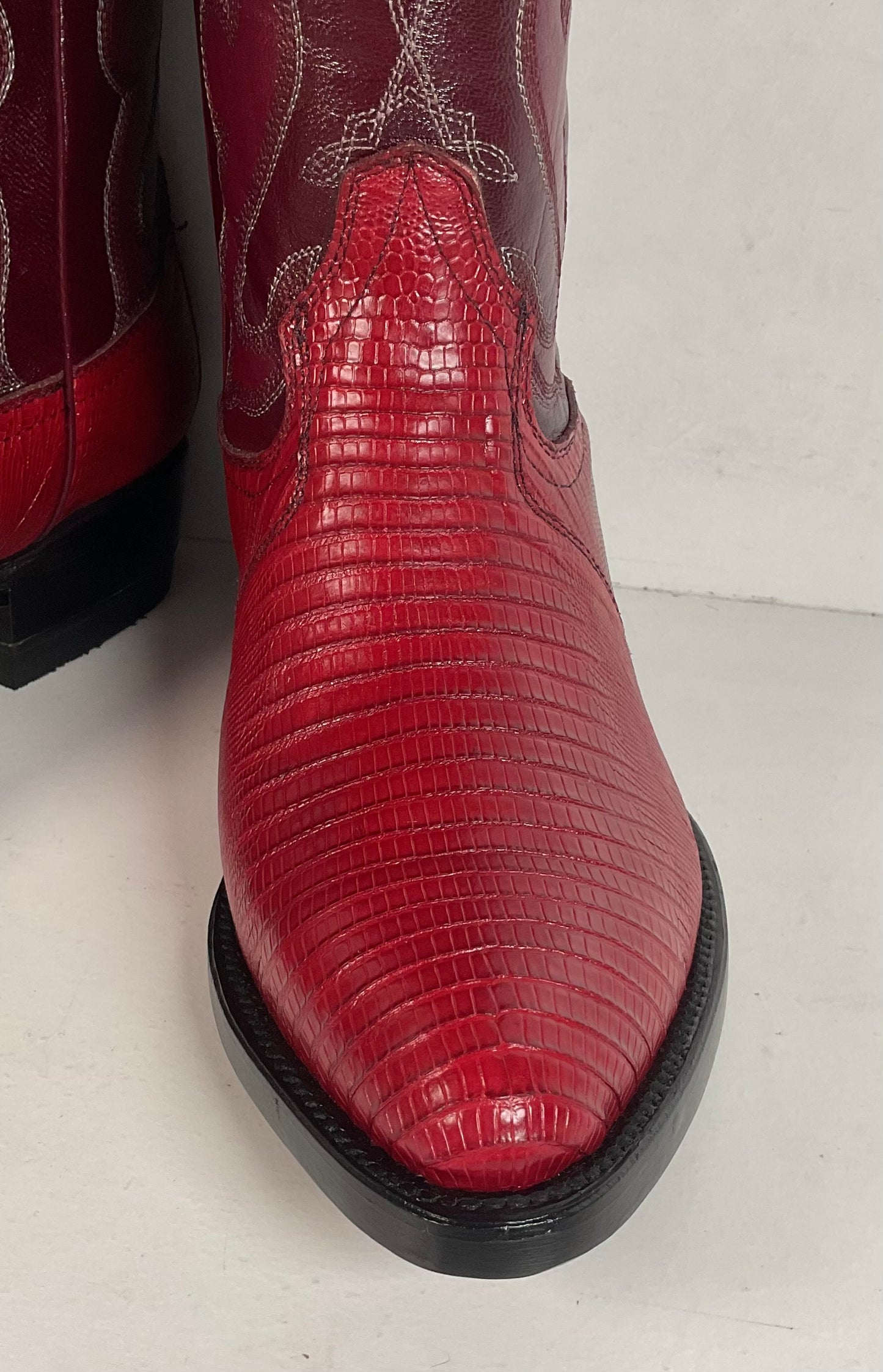 Lava Red Teju Lizard Cowboy Boots Men’s 6 Extra Wide | Women’s 7