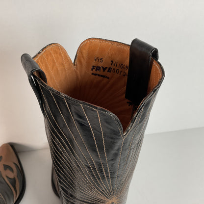 Vintage Frye Authentic Cowboy Boots | Starburst | Wingtip | 1950s | Men’s 9.5 D