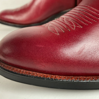 Vintage Lucchese San Antonio Cowboy Boots | Burgundy | Men’s 9 D