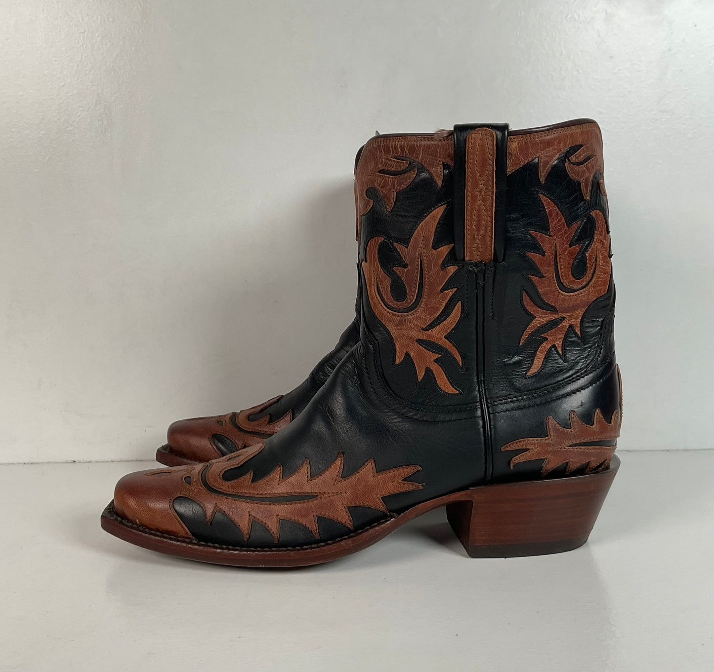 Lucchese Classics Handmade Tooled Cowgirl Boots 6.5 B Pee Wee Style
