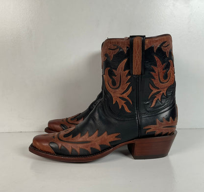 Lucchese Classics Handmade Tooled Cowgirl Boots 6.5 B Pee Wee Style