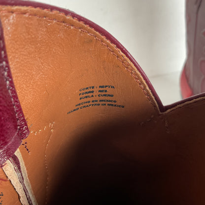 Lava Red Teju Lizard Cowboy Boots Men’s 6 Extra Wide | Women’s 7