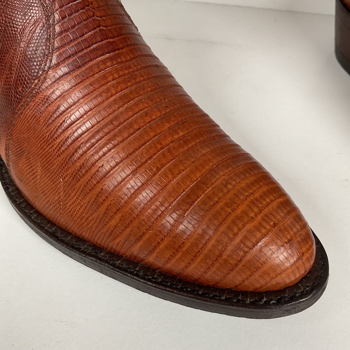 Vintage Tony Lama Teju Lizard Cowboy Boots | Gold Label | Men’s 10 D
