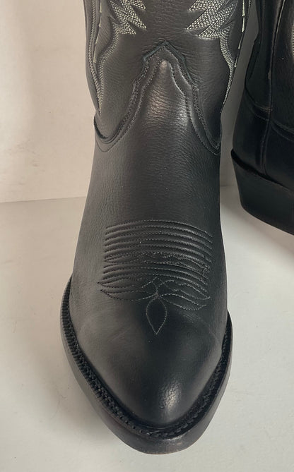 Lucchese 2000 Elk Skin Cowboy Boots | USA Made | Black | Original Box | 9.5 EE