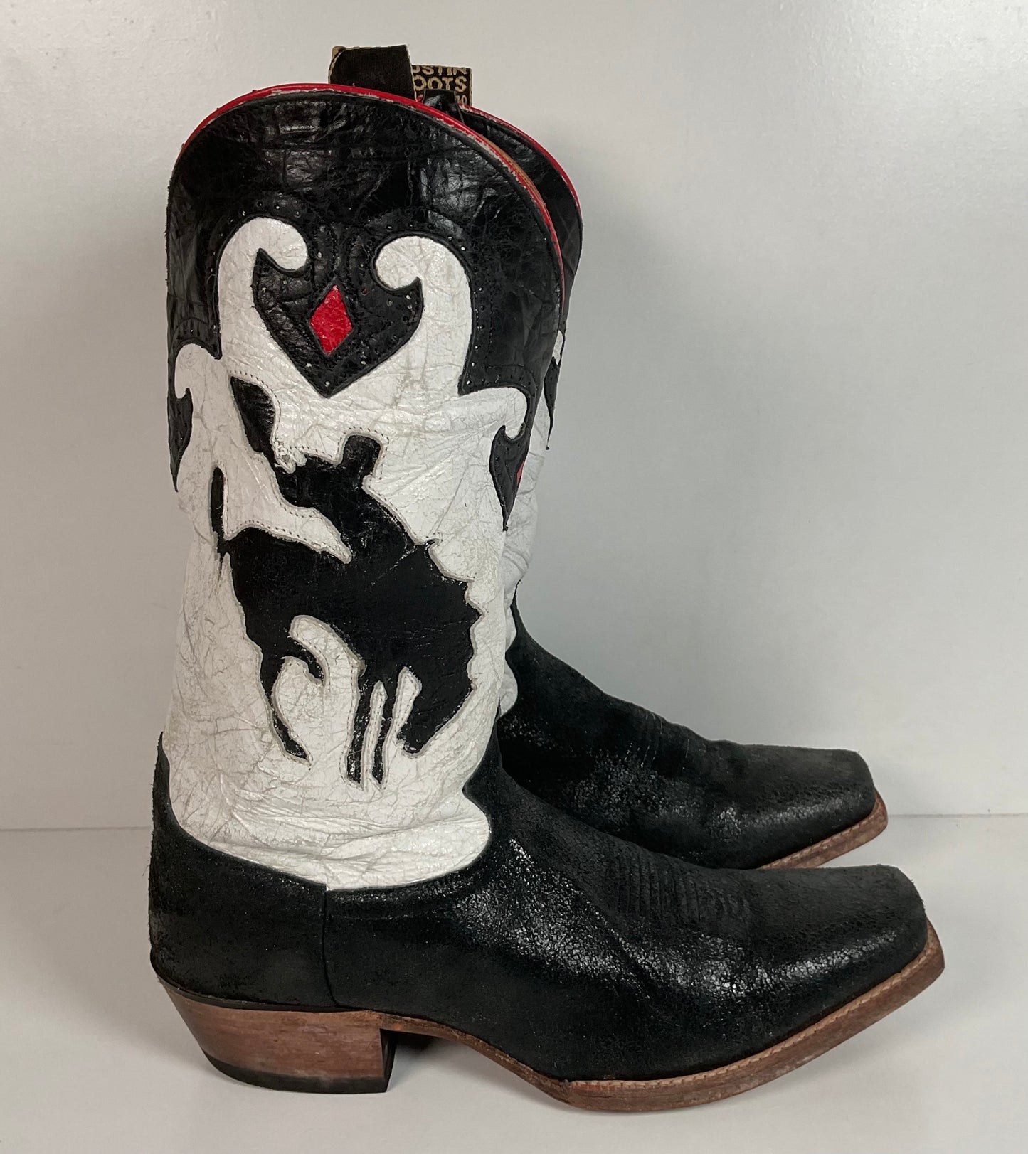 Justin Vintage Collection Cowboy Boots 11.5 D Rodeo Cowboy Inlay