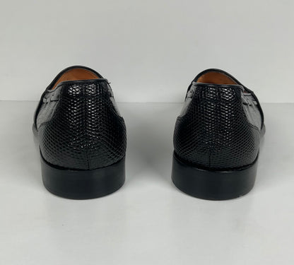 Zelli Italia | Teju Lizard Tassel Loafers | Black | Men’s 9 M