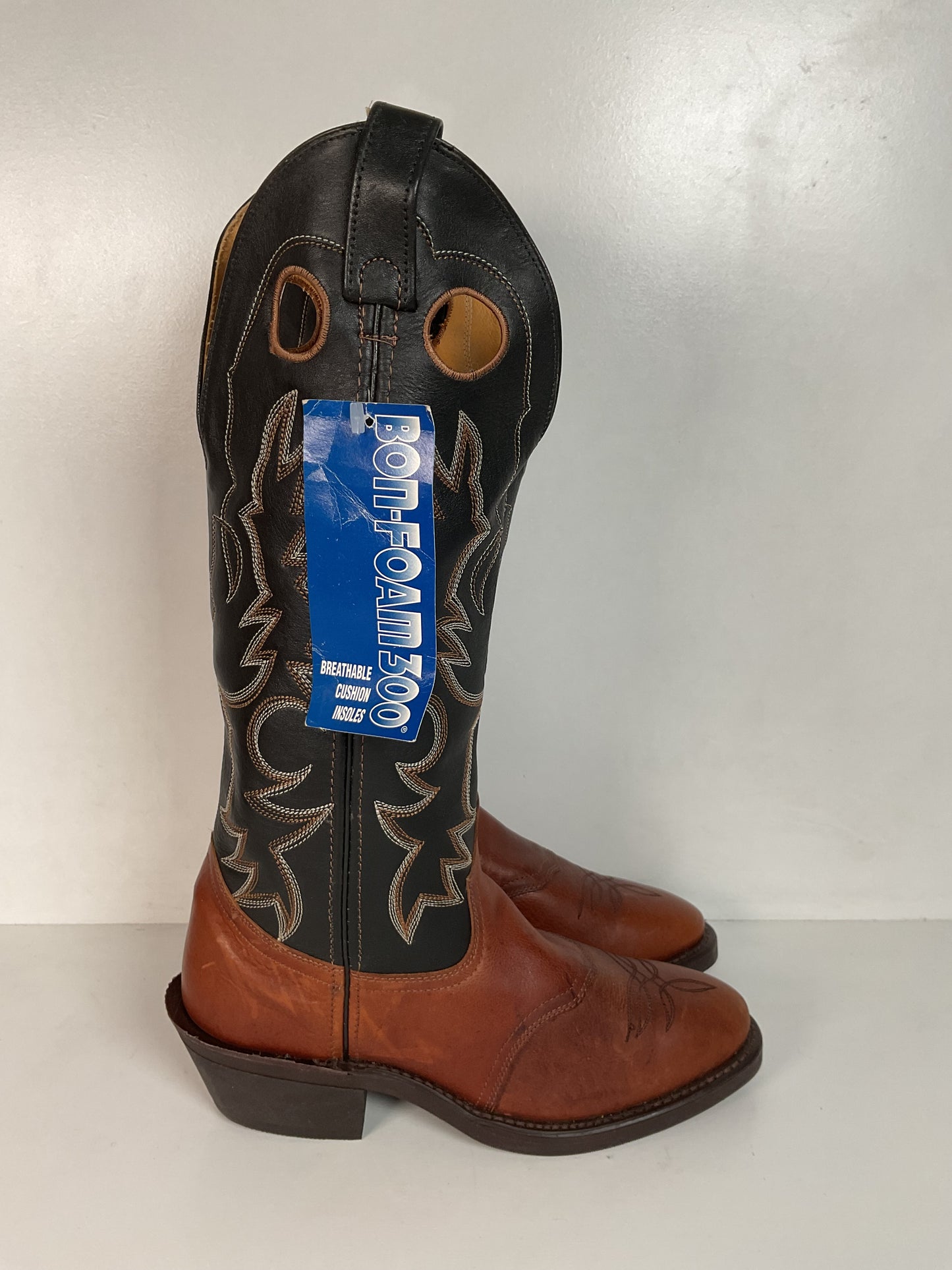 Shepler’s Brand Buckaroo Cowboy Boots 7 D Tall Punchy Top Oil Resistant