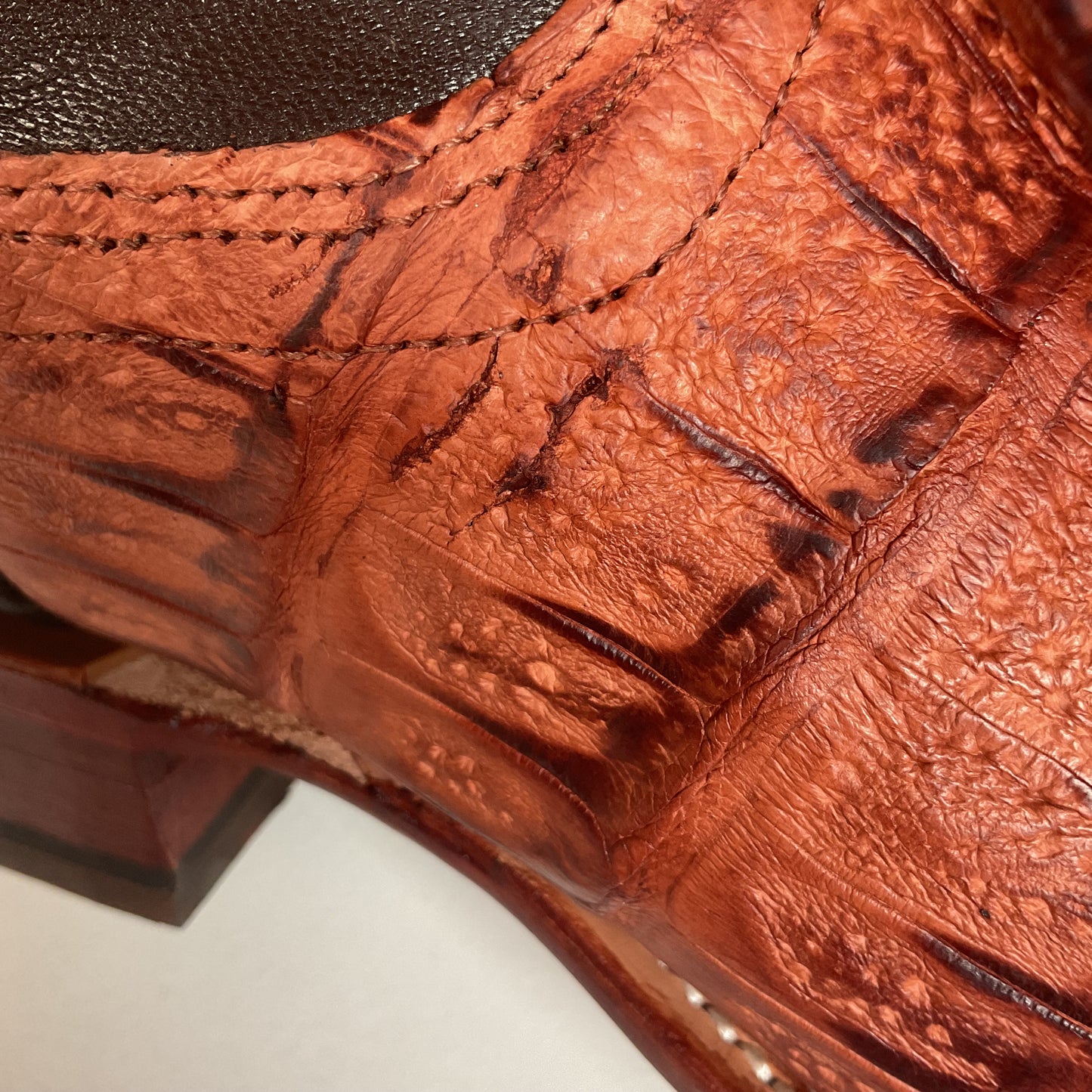 Fenoglio Large Scale Crocodile Cowboy Boots 8.5 E USA Made Exotic Factory Second