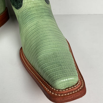 Los Altos Teju Lizard Cowboy Boots | Lime Green | Men’s 10.5 EE