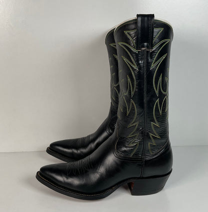 Vintage Nocona Cowboy Boots | 1970s | Black Calf | Men’s 7.5 D
